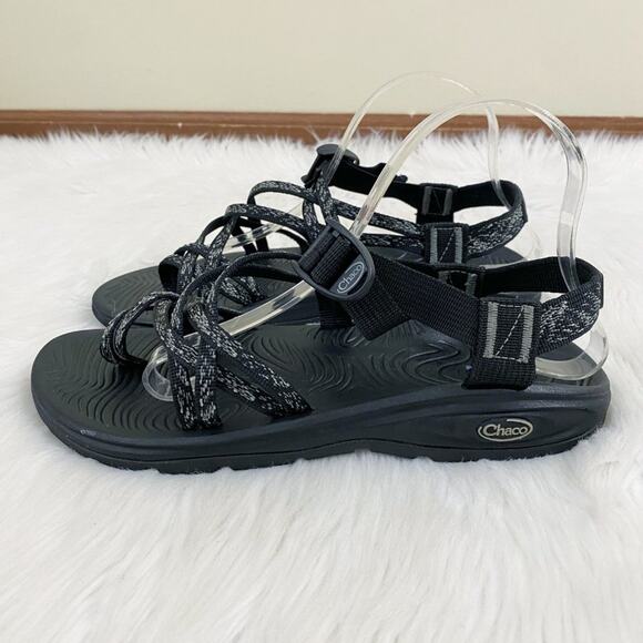 Chaco Black/Gray ZX/2 Sport Sandals Women's Sz 10 Adjustable Straps Arch Support - Picture 3 of 9